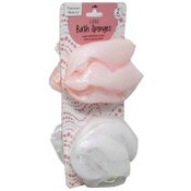 Wholesale - 2pc CORAL/WHT LUXE BATH SONGE C/P 18, UPC: 769898413001